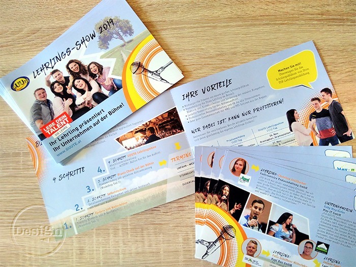 Grafikdesign für GUUTE Lehrings-Show 2019 - von designerladen.at