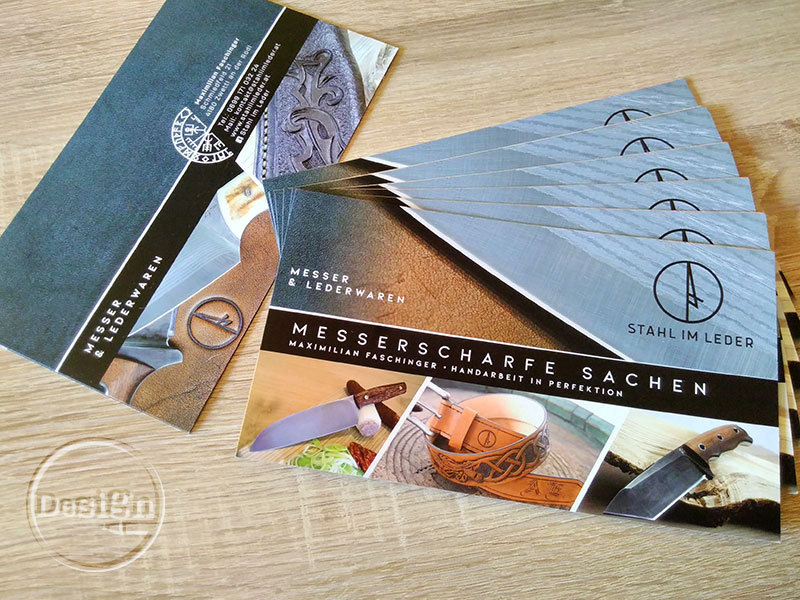 Grafikdesign für Stahl im Leder - von designerladen.at